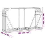 NNEVL Log Holder Anthracite 180x45x100 cm Galvanised Steel