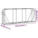 NNEVL Log Holder Anthracite 234x45x100 cm Galvanised Steel