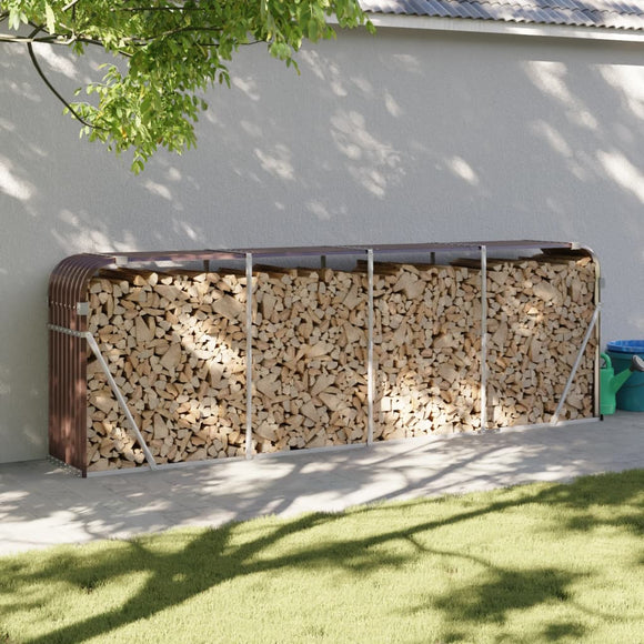 NNEVL Log Holder Brown 300x45x100 cm Galvanised Steel
