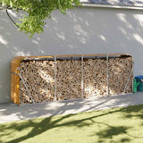 NNEVL Log Holder Light Brown 300x45x100 cm Galvanised Steel