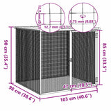 NNEVL Chicken Cage with Roof Light Grey 103x98x90 cm Galvanised Steel