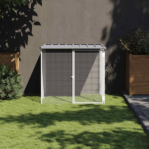 NNEVL Chicken Cage with Roof Light Grey 103x98x90 cm Galvanised Steel