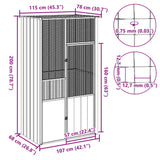 NNEVL Bird Cage Grey 115x78x200 cm Galvanised Steel