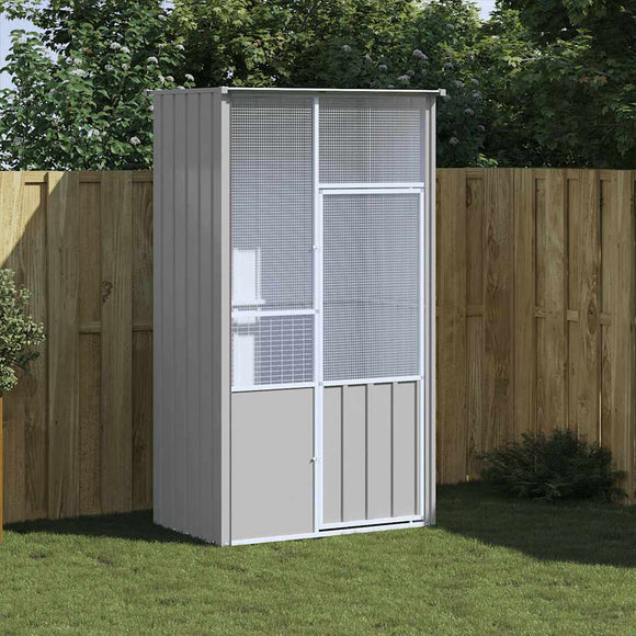 NNEVL Bird Cage Grey 115x78x200 cm Galvanised Steel