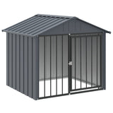 NNEVL Dog House with Roof Black 117x103x102 cm Galvanised Steel