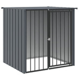 NNEVL Dog House with Roof Black 110x103x109 cm Galvanised Steel