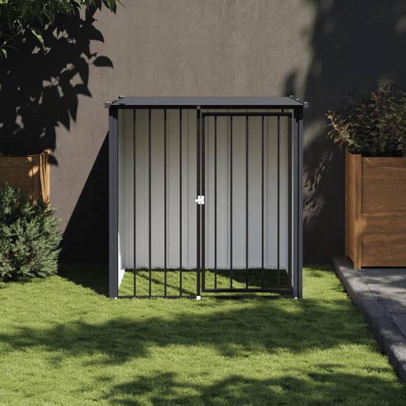 NNEVL Dog House with Roof Black 110x103x109 cm Galvanised Steel