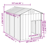 NNEVL Dog House with Roof Anthracite 117x153x123 cm Galvanised Steel
