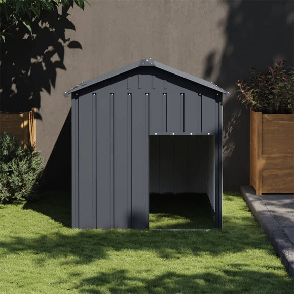 NNEVL Dog House with Roof Anthracite 117x153x123 cm Galvanised Steel