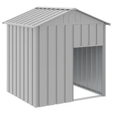 NNEVL Dog House with Roof Light Grey 117x103x123 cm Galvanised Steel