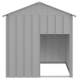 NNEVL Dog House with Roof Light Grey 117x103x123 cm Galvanised Steel