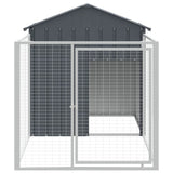 NNEVL Dog House with Run Anthracite 117x201x123 cm Galvanised Steel