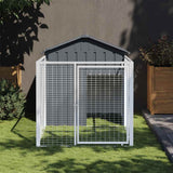 NNEVL Dog House with Run Anthracite 117x201x123 cm Galvanised Steel