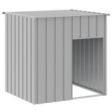 NNEVL Dog House with Roof Light Grey 110x103x109 cm Galvanised Steel