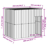 NNEVL Dog House with Roof Anthracite 214x153x181 cm Galvanised Steel