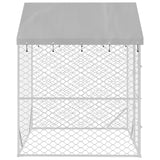 NNEVL Outdoor Dog Kennel with Roof Silver 2x2x2.5 m Galvanised Steel
