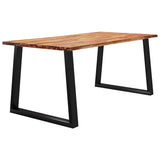 NNEVL Dining Table with Live Edge 180x90x75 cm Solid Wood Acacia
