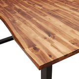 NNEVL Dining Table with Live Edge 180x90x75 cm Solid Wood Acacia