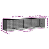 NNEVL Chicken Cage with Roof Anthracite 403x98x90 cm Galvanised Steel