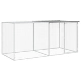 NNEVL Chicken Cage with Roof Light Grey 203x98x90 cm Galvanised Steel