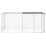 NNEVL Chicken Cage with Roof Light Grey 203x98x90 cm Galvanised Steel