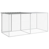NNEVL Chicken Cage with Roof Light Grey 203x98x90 cm Galvanised Steel