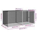 NNEVL Chicken Cage with Roof Light Grey 203x98x90 cm Galvanised Steel