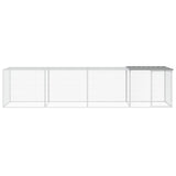NNEVL Chicken Cage with Roof Light Grey 403x98x90 cm Galvanised Steel