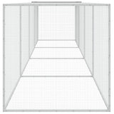 NNEVL Chicken Cage with Roof Light Grey 403x98x90 cm Galvanised Steel