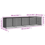 NNEVL Chicken Cage with Roof Light Grey 403x98x90 cm Galvanised Steel