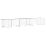 NNEVL Chicken Cage with Roof Light Grey 603x98x90 cm Galvanised Steel