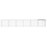 NNEVL Chicken Cage with Roof Light Grey 603x98x90 cm Galvanised Steel