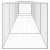 NNEVL Chicken Cage with Roof Light Grey 603x98x90 cm Galvanised Steel