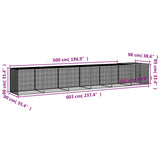 NNEVL Chicken Cage with Roof Light Grey 603x98x90 cm Galvanised Steel