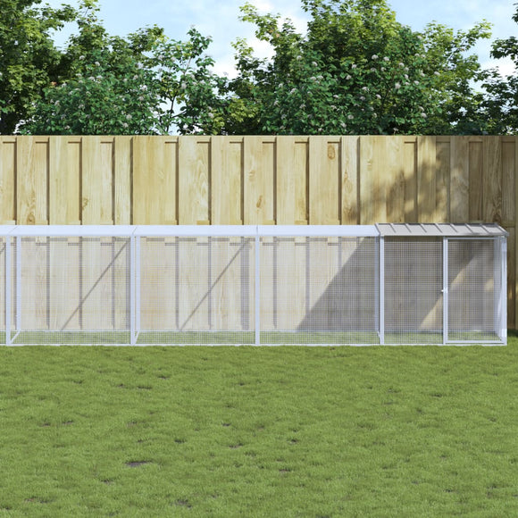 NNEVL Chicken Cage with Roof Light Grey 803x98x90 cm Galvanised Steel