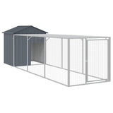 NNEVL Chicken Cage with Run Anthracite 117x405x123 cm Galvanised Steel