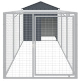 NNEVL Chicken Cage with Run Anthracite 117x405x123 cm Galvanised Steel