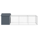 NNEVL Chicken Cage with Run Anthracite 117x405x123 cm Galvanised Steel