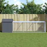 NNEVL Chicken Cage with Run Anthracite 117x405x123 cm Galvanised Steel