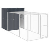 NNEVL Chicken Cage with Run Anthracite 165x455x181 cm Galvanised Steel