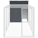 NNEVL Chicken Cage with Run Anthracite 165x455x181 cm Galvanised Steel