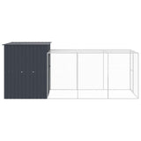 NNEVL Chicken Cage with Run Anthracite 165x455x181 cm Galvanised Steel