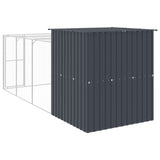 NNEVL Chicken Cage with Run Anthracite 165x455x181 cm Galvanised Steel