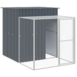 NNEVL Chicken Cage with Run Anthracite 165x455x181 cm Galvanised Steel