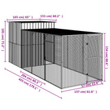 NNEVL Chicken Cage with Run Anthracite 165x455x181 cm Galvanised Steel