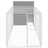 NNEVL Chicken Cage with Run Light Grey 165x659x181 cm Galvanised Steel