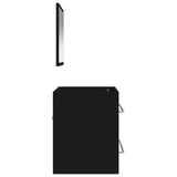 NNEVL Bathroom Cabinet with Mirror Black Engineered Wood
