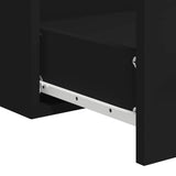NNEVL Bathroom Cabinet with Mirror Black Engineered Wood