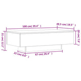 NNEVL Coffee Table White 100x49.5x31 cm Engineered Wood