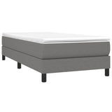 NNEVL Box Spring Bed with Mattress Dark Grey 100x200 cm Fabric